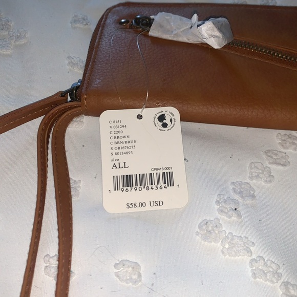 Free People Brown Vegan Leather Wristlet Wallet - Picture 2 of 5